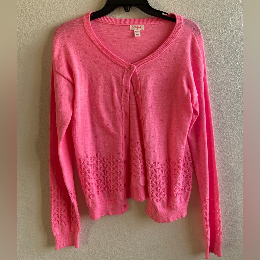 Pink Crop Top Cardigan